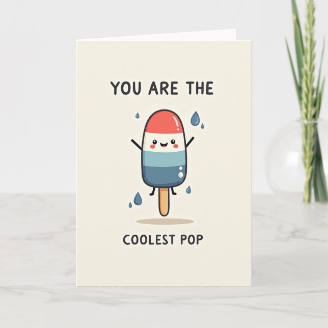 Glad Popsicle Pappa-kort Kort (Framsida)