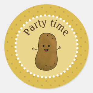 Glad Potatis Fest Tid Runt Klistermärke