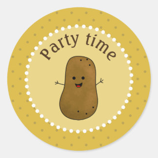 Glad Potatis Fest Tid Runt Klistermärke