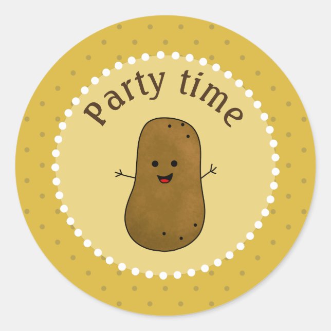 Glad Potatis Fest Tid Runt Klistermärke (Framsida)