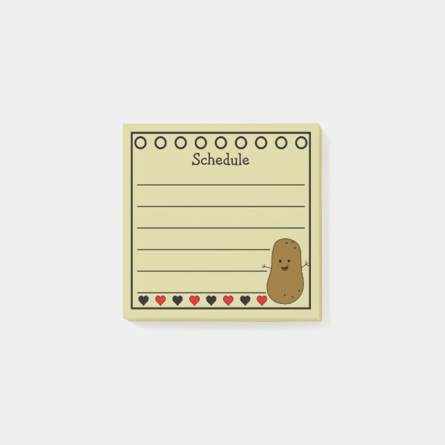 Glad Potatis Schema Gul Post-it Block (Framsida)