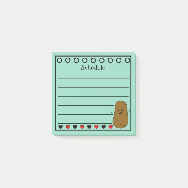 Glad Potatis Schema teal Post-it Block (Framsida)