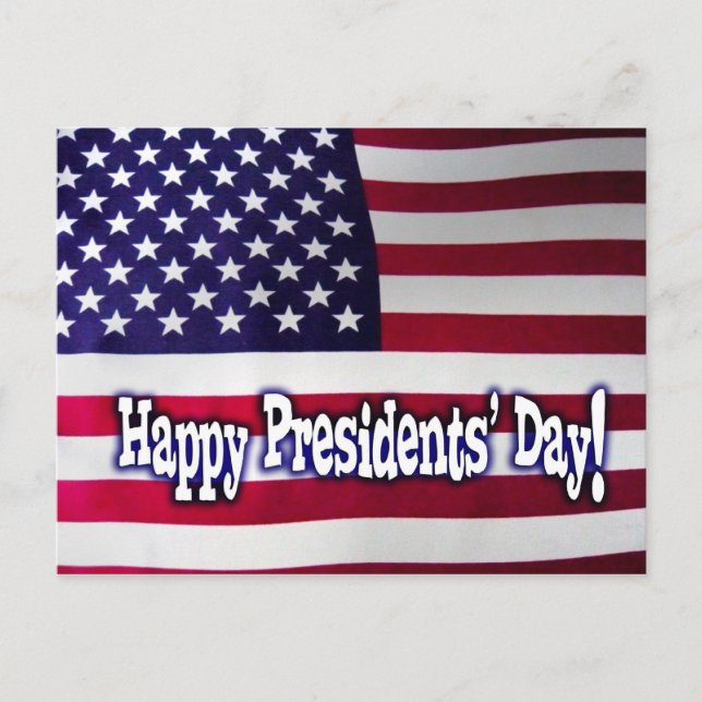 Glad presidentsdag amerikansk flagg postkort vykort (Framsida)