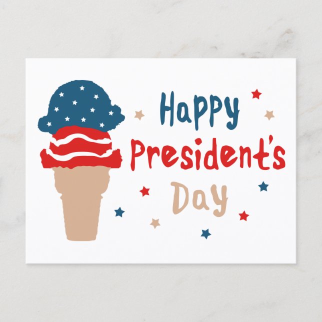 Glad presidentsdag patriotisk glasskon vykort (Framsida)