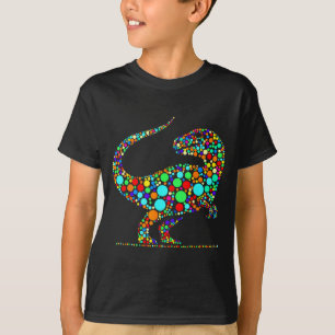 Glad prickdag Färgglad prickig dinosaurie Pojkar s T Shirt