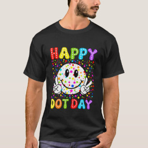 Glad Prickdag Leende Ansikte Färgglad Prick Lärare T Shirt