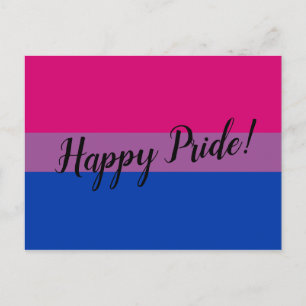 Glad Pride Bisexuell Flagga Vykort