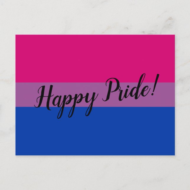 Glad Pride Bisexuell Flagga Vykort (Framsida)