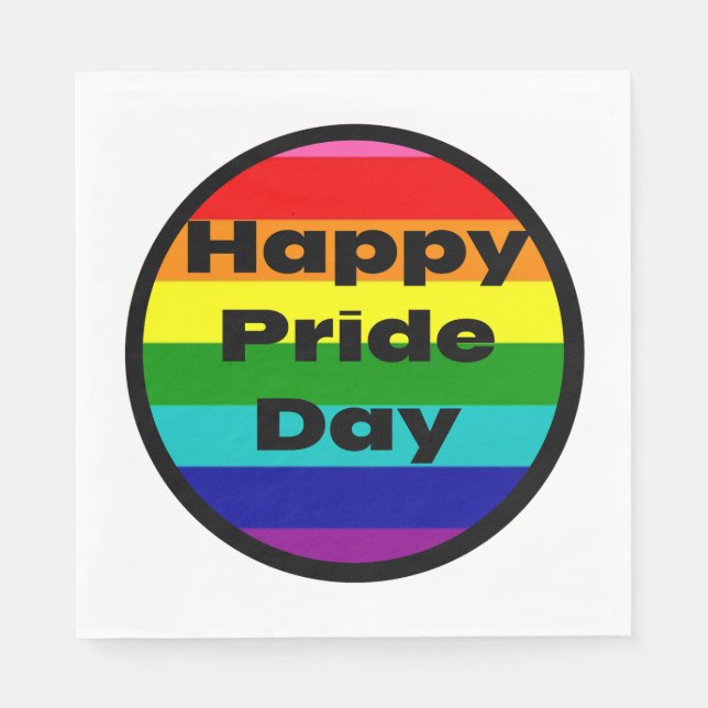 Glad Pride-dagen Regnbåge HBTQ Festartiklar Pappersservett (Framsidan)