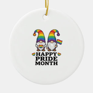 Glad Pride Månad Gnome Vintage Regnbåge Tröja_1 Julgransprydnad Keramik