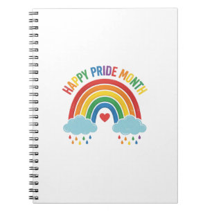 Glad Pride Månad Regnbåge Vintage Gravyr Design Anteckningsbok