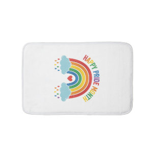 Glad Pride Månad Regnbåge Vintage Gravyr Design Badrumsmatta
