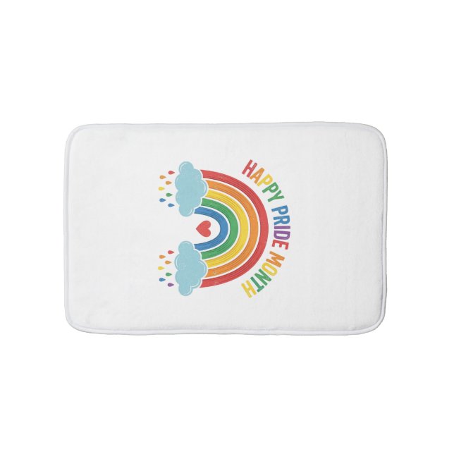 Glad Pride Månad Regnbåge Vintage Gravyr Design Badrumsmatta (Framsidan)