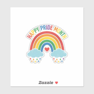 Glad Pride Månad Regnbåge Vintage Gravyr Design Klistermärken