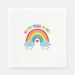 Glad Pride Månad Regnbåge Vintage Gravyr Design Pappersservett