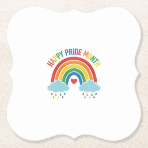 Glad Pride Månad Regnbåge Vintage Gravyr Design Underlägg Papper
