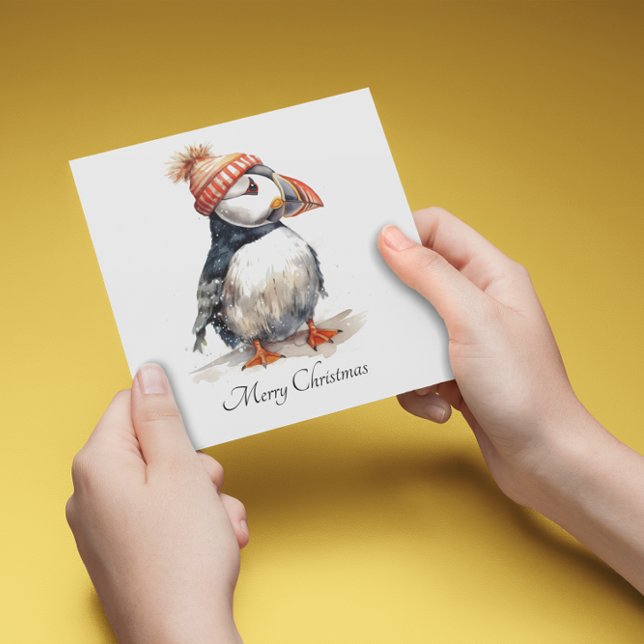 Glad Puffin Julfest Kort (Skapare uppladdad)