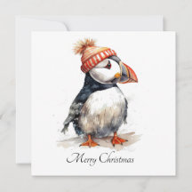 Glad Puffin Julfest Kort