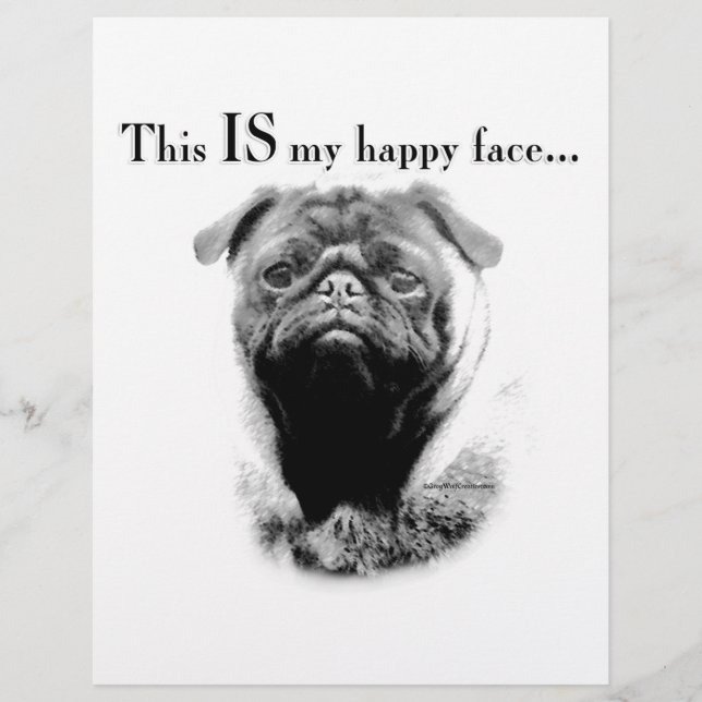 Glad Pug Ansikte (Framsida)