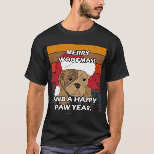 Glad Pug jul, glad woofmas! och ett gott nytt år T Shirt