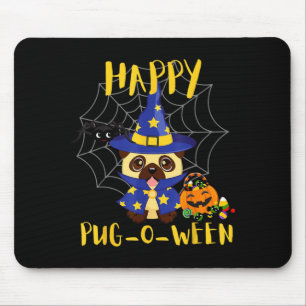 Glad Pug-O-Ween Rolig Hund Pug Halloween Musmatta