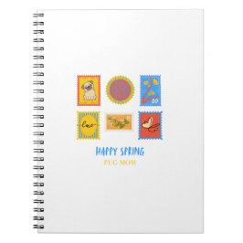 Glad Pug Vårstämpel  Anteckningsbok