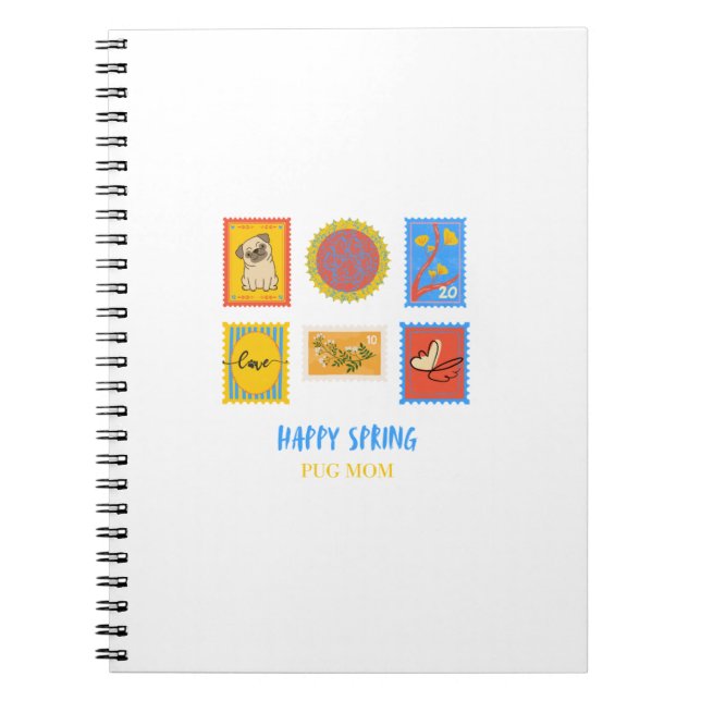 Glad Pug Vårstämpel  Anteckningsbok (Framsidan)