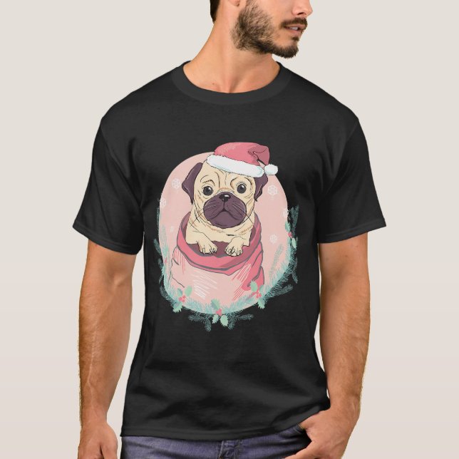 Glad PugJul T Shirt (Framsida)