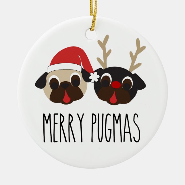 Glad Pugmas julprydnad Julgransprydnad Keramik (Framsidan)