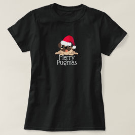 Glad Pugmas Pug Hund T-Shirt