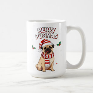Glad Pugmas Söt Jul Pug Hundälskare Kaffemugg
