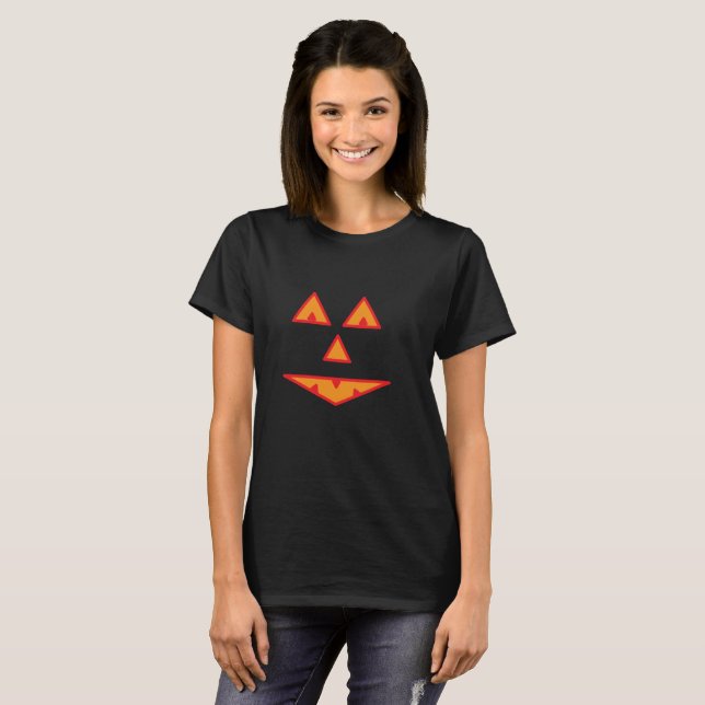 Glad Pumpa Ansikte T-Shirt (Hel framsida)