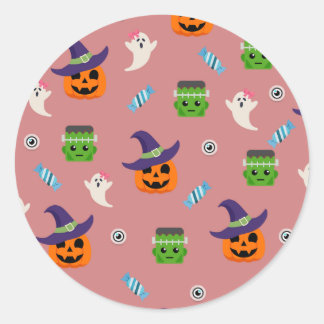 GLAD PUMPA FRANKIE OCH SPÖKE HALLOWEEN-dekal Runt Klistermärke