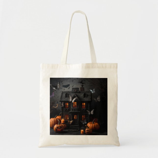 Glad pumpa Halloween-handväskor Tygkasse (Framsidan)