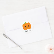 Glad Pumpa Söt Tack Stickeretiketter