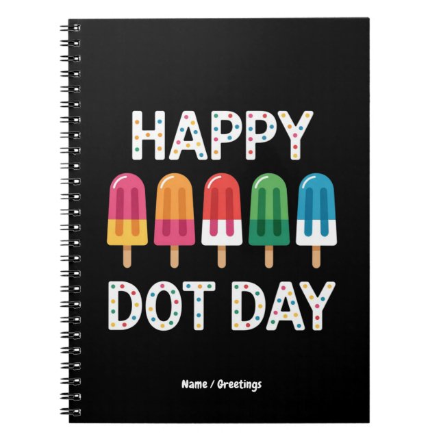 Glad Punktdag 2025 Pojkar Flickor Färgglada Pricka Anteckningsbok (Framsidan)
