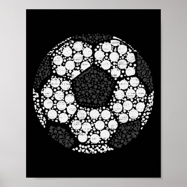 Glad Punktdag Fotboll Färgglada Prickar Pojke Tonå Poster (Framsidan)