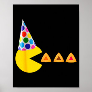 Glad purim-videospel äter hamantashen-drottning poster