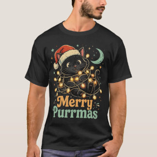 Glad Purrmas Svart Katt Jultröja T Shirt