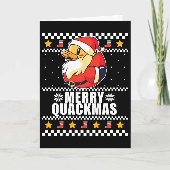 Glad Quackmas jul Anka Tomte Lucia Meme  Kort (Framsida)