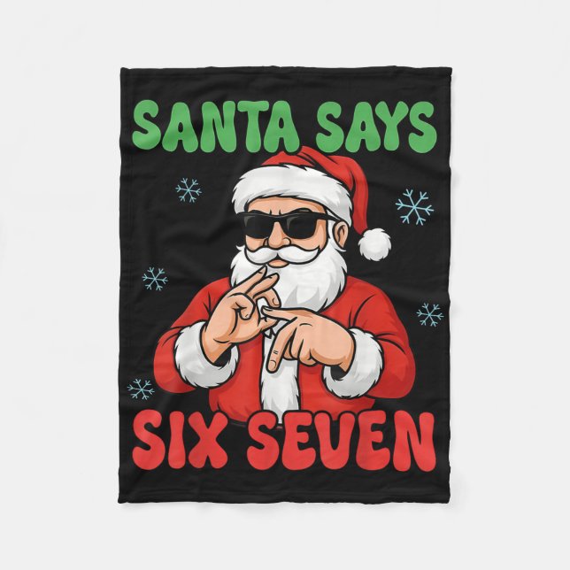 Glad Quackmas jul Santa hatt Renjätte Elfen Hatt Fleecefilt (Framsidan)