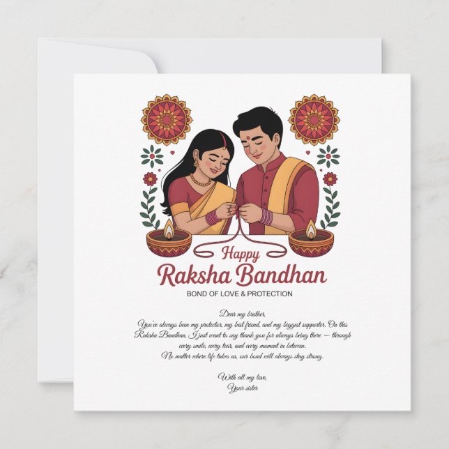 Glad Raksha Bandhan Platt Kort (Framsida)