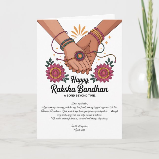 Glad Raksha Bandhan Vikbar Grattiskort Kort (Framsida)