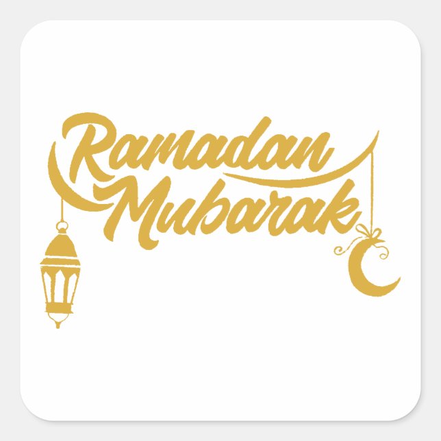 Glad Ramadan Fyrkantigt Klistermärke (Framsida)