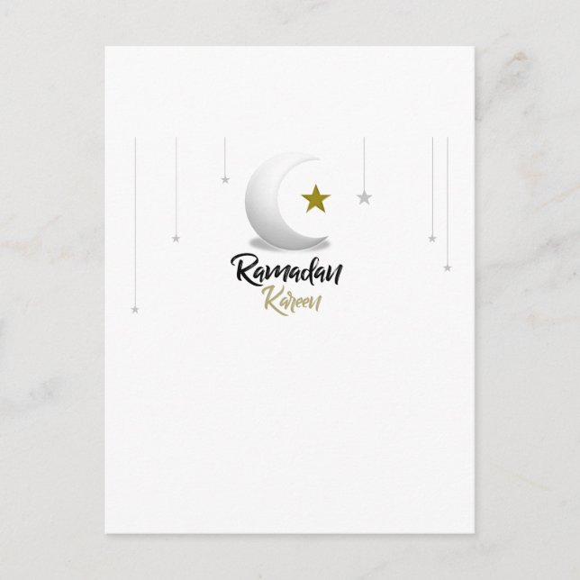 Glad Ramadan Kareem Elegant Islamsk halvmanepresen Vykort (Framsida)