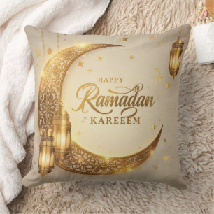 Glad Ramadan Kareem Gyllene Halvmåne Kudd Kudde