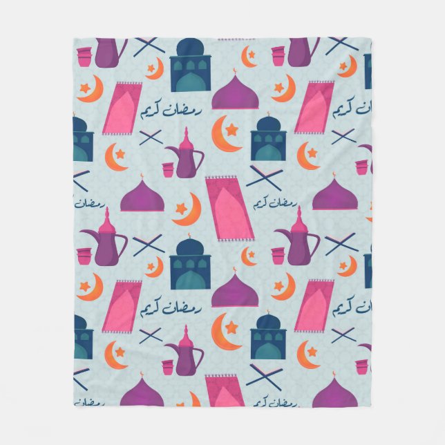 Glad Ramadan-mönster Fleecefilt (Framsidan)