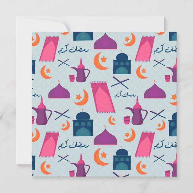 Glad Ramadan-mönster Julkort (Framsida)