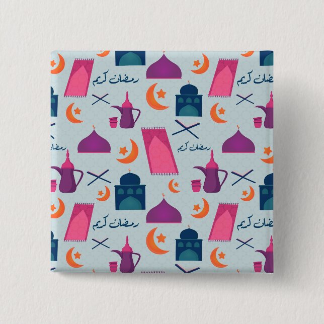 Glad Ramadan-mönster Knapp (Framsida)