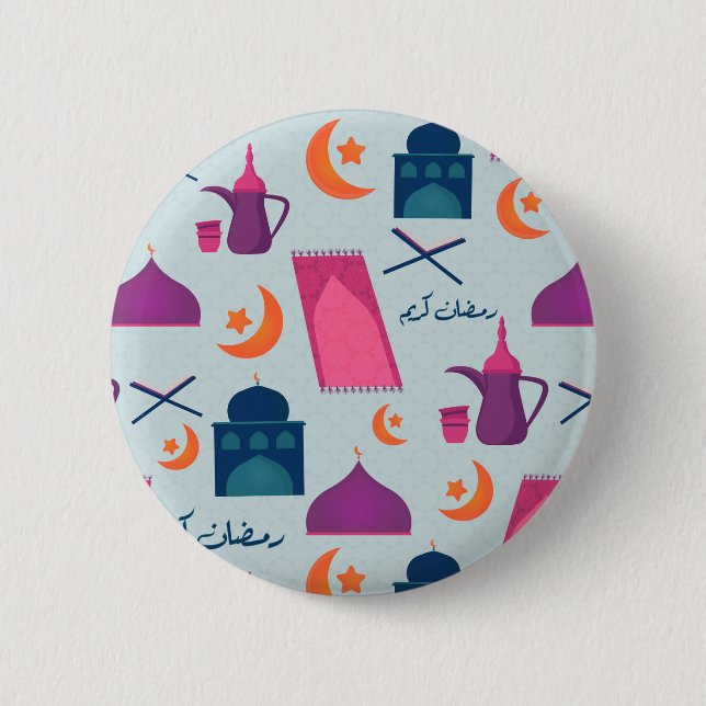 Glad Ramadan-mönster Knapp (Framsida)